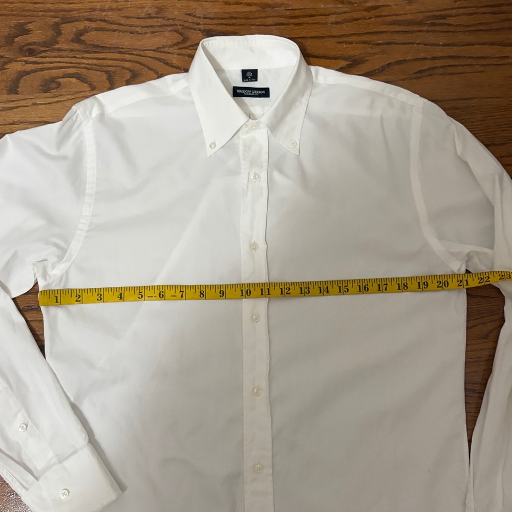 BERGDORF GOODMAN Tailored Fit White Men's Shirt Size M - Picture 6 of 7
